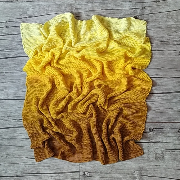 Knitted Ombre Baby or Lap Blanket - Picture 2 of 9